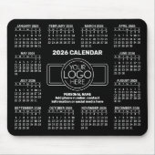 Tapis De Souris 2026 Calendar with logo, Contact Information Black (Devant)