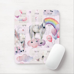 Tapis De Souris 2026 Enfants UnicorneCalendrier des étoiles de la 