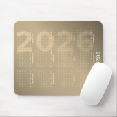 Tapis De Souris 2026 Full Year Calendar Brown Gradient Background (Avec souris)