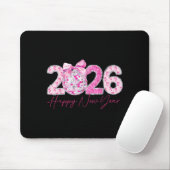 Tapis De Souris 2026 Happy New Year Bow Patch Disco Ball  (Avec souris)