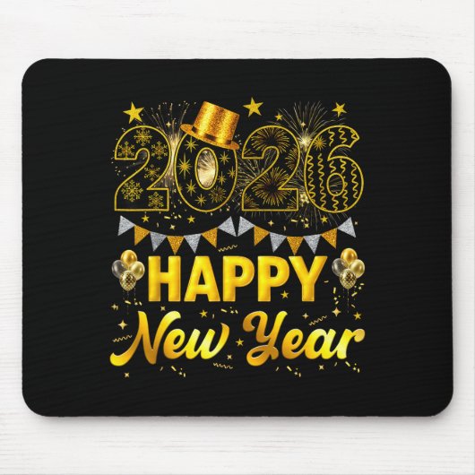 Tapis De Souris 2026 Happy New Year Celebration Party Fire Work Me (Devant)