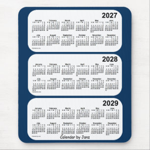 Tapis De Souris 2027-2029 bleu de boîte de police calendrier de 3