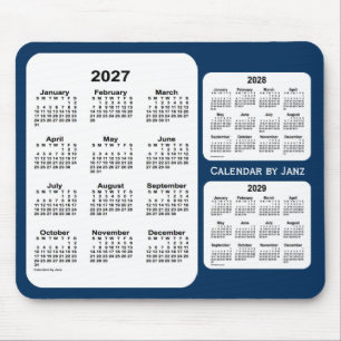 Tapis De Souris 2027-2029 bleu de boîte de police calendrier de 3