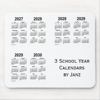 Tapis De Souris 2027-2030 White 3 Annuaires scolaires par Janz
