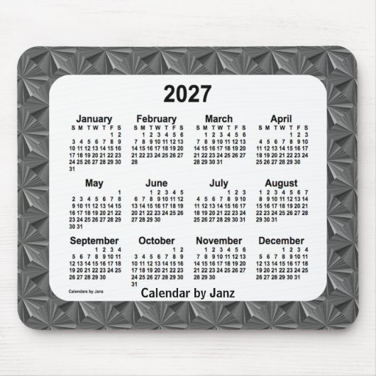 Tapis De Souris 2027 Black Diamonds Calendar by Janz (Devant)