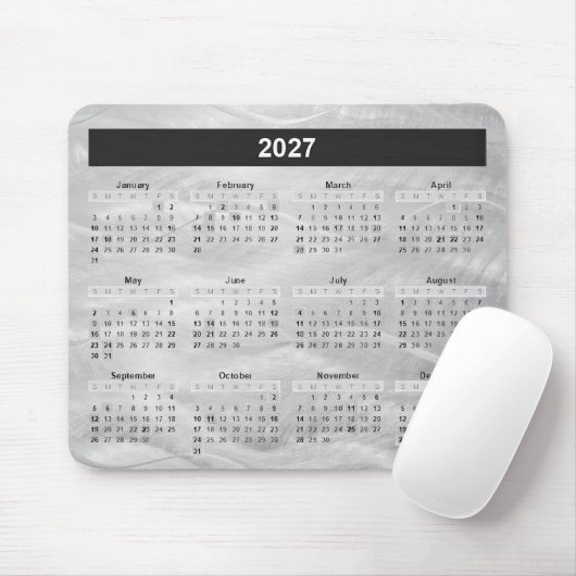 Tapis De Souris 2027 Calendar Wavy Brushed Steel Abstract (Avec souris)