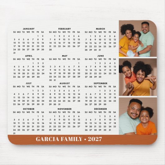 Tapis De Souris 2027 Family Photo Collage Mouse Pad Calendar (Devant)