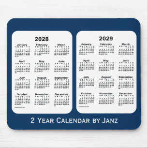 Tapis De Souris 2028-2029 Boîte de police Calendrier bleu 2 ans p
