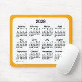 Tapis De Souris 2028 Blanc sur calendrier orange par Janz Two Tone (Avec souris)