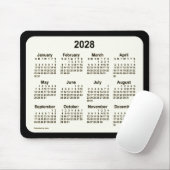 Tapis De Souris 2028 Sepia on Black Calendar by Janz Two Tone (Avec souris)