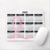 Tapis De Souris 2028 Year Calendar Pink Ribbon (Avec souris)