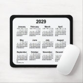 Tapis De Souris 2029 Blanc sur le calendrier noir par Janz Two Ton (Avec souris)