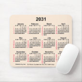 Tapis De Souris 2031 Antique Blanc 52 semaines Calendrier ISO par  (Avec souris)