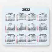 Tapis De Souris 2032 Alice Blue 52 semaines Calendrier ISO par Jan (Devant)