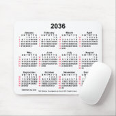 Tapis De Souris 2036 White 52 Weeks ISO Calendar by Janz (Avec souris)