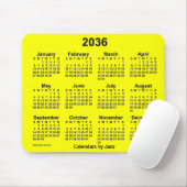 Tapis De Souris 2036 Yellow Calendar by Janz Mouse Pad (Avec souris)