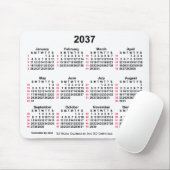 Tapis De Souris 2037 Blanc 52 semaines Calendrier ISO par Janz (Avec souris)