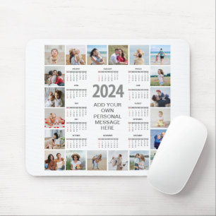 Tapis De Souris 20 Collage Photo 2024 Année En Coup D'Oeil Calendr