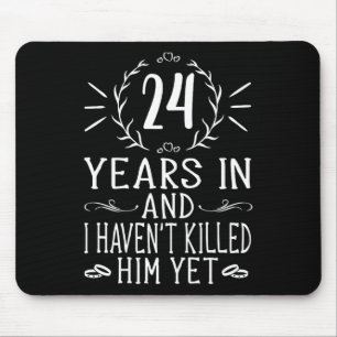 Tapis De Souris 24e anniversaire de Mariage pour elle - 24 ans Mar