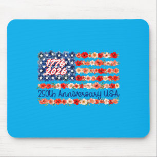 Tapis De Souris 250e anniversaire États-Unis Floral 250 Ans Améric