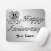 Tapis De Souris 25e anniversaire - Argent (Avec souris)