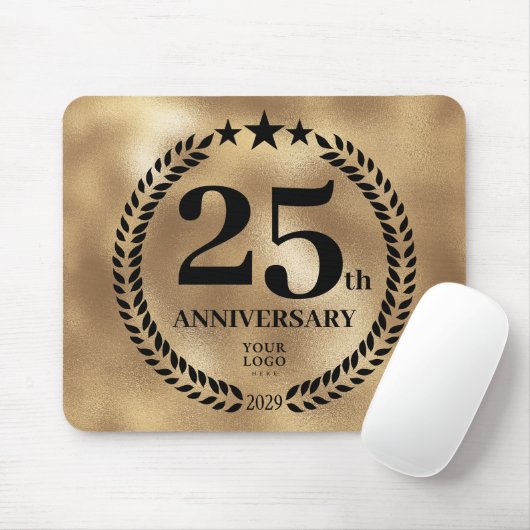 Tapis De Souris 25e anniversaire d'affaires Or (Avec souris)
