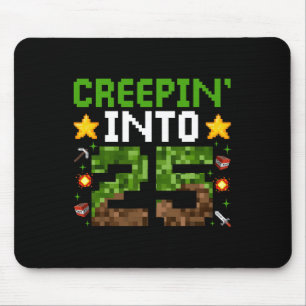 Tapis De Souris 25e Anniversaire Joueur Pixel Creepin’ en 25 Vidéo