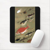 Tapis De Souris 28. 群 魚 図, 冲 Divers Poissons, Jakuchu, Japon Art若 (Avec souris)