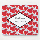 Tapis De Souris 2 Coeurs rouges Répéter Motif mignon Infirmière Ca (Devant)
