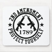 Tapis De Souris 2e amendement AR15 Protégez-vous Noir (Devant)