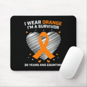 Tapis De Souris 30 ans Leucémie Survivor Dons Orange Cancer Gratui (Avec souris)