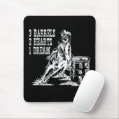 Tapis De Souris 3 Barils 2 Coeurs 1 Dream Barrel Racing (Avec souris)