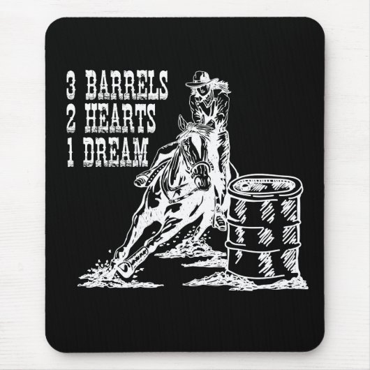 Tapis De Souris 3 Barils 2 Coeurs 1 Dream Barrel Racing (Devant)