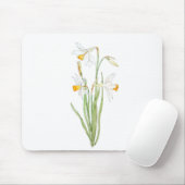 Tapis De Souris 3 jonquilles blanches dans et aquarelle (Avec souris)