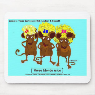 Tapis De Souris 3 Souris Blondes T-shirts Drôles Mugs Cartes & Cad