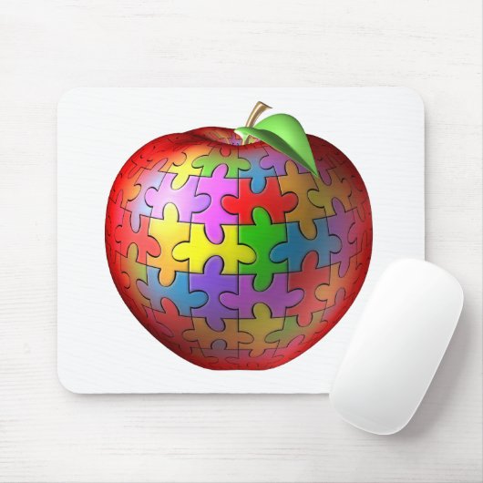 Tapis De Souris 3D puzzle Apple (Avec souris)