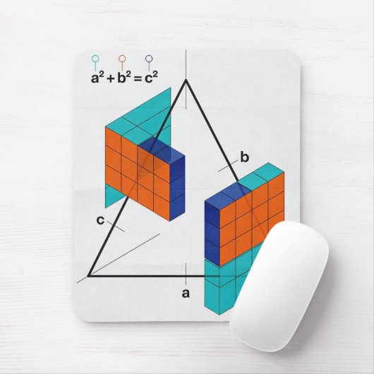 Tapis De Souris 3D Pythagorean Theorem Math Mousepad (Avec souris)