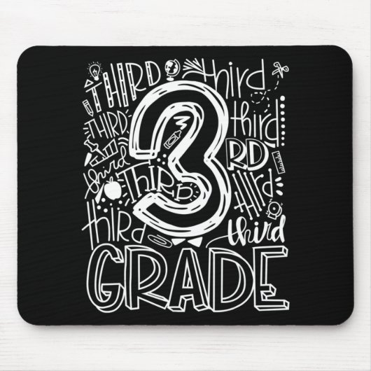 Tapis De Souris 3e équipe de typographie de 3e année Enseignant po (Devant)