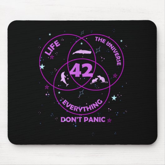 Tapis De Souris 42 Réponse à la vie à l'univers à tout (Devant)