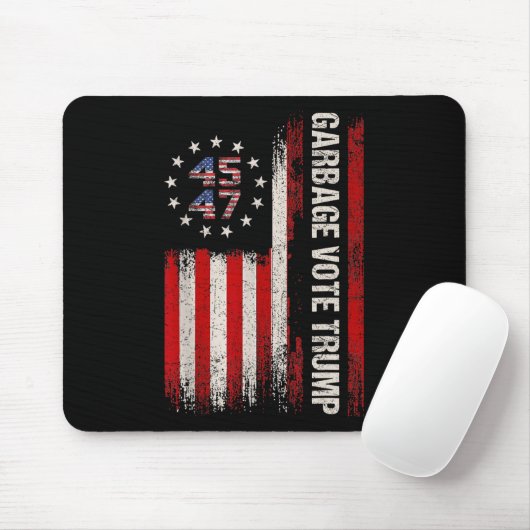 Tapis De Souris 45 47 Élection Trump 2024 Drapeau américain Garbyg (Avec souris)