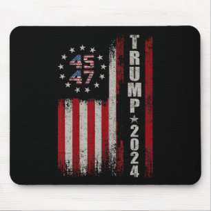 Tapis De Souris 45 47 Trump 2024 - Drapeau américain