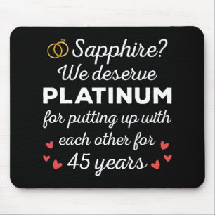 Tapis De Souris 45e anniversaire du Mariage I - Sapphire Funny Cou