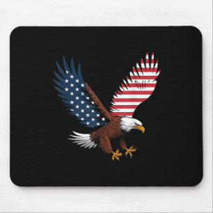 Tapis De Souris 4 juillet Bald Eagle États-Unis Drapeau américain