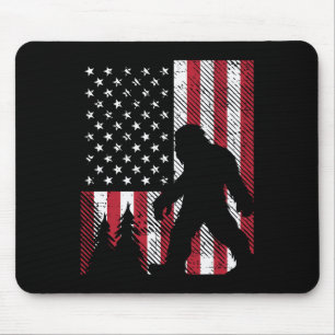 Tapis De Souris 4 juillet Bigfoot Sasquatch Us Drapeau Patriotique