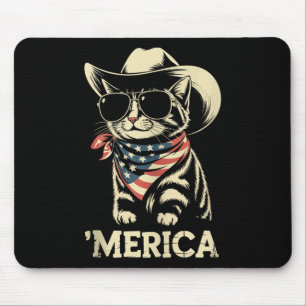 Tapis De Souris 4 juillet Cat Cowboy Merica Kitten Patriot Boys