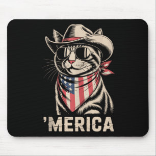 Tapis De Souris 4 juillet Cat Cowboy Merica Kitten Patriot Boys