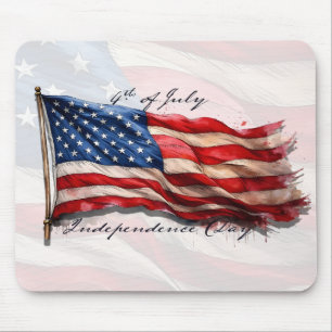 Tapis De Souris 4 juillet – Célébrez avec le drapeau américain