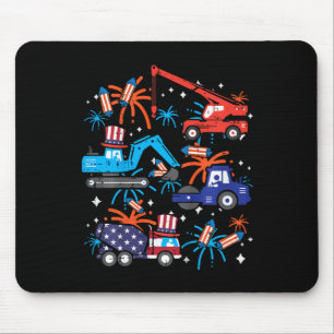 Tapis De Souris 4 Juillet Construction Camions Véhicule Patriot Bo