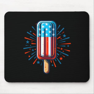 Tapis De Souris 4 juillet Crème glacée Drapeau américain Somme pat