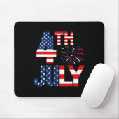 Tapis De Souris 4 juillet drapeau américain fête patriotique améri (Avec souris)